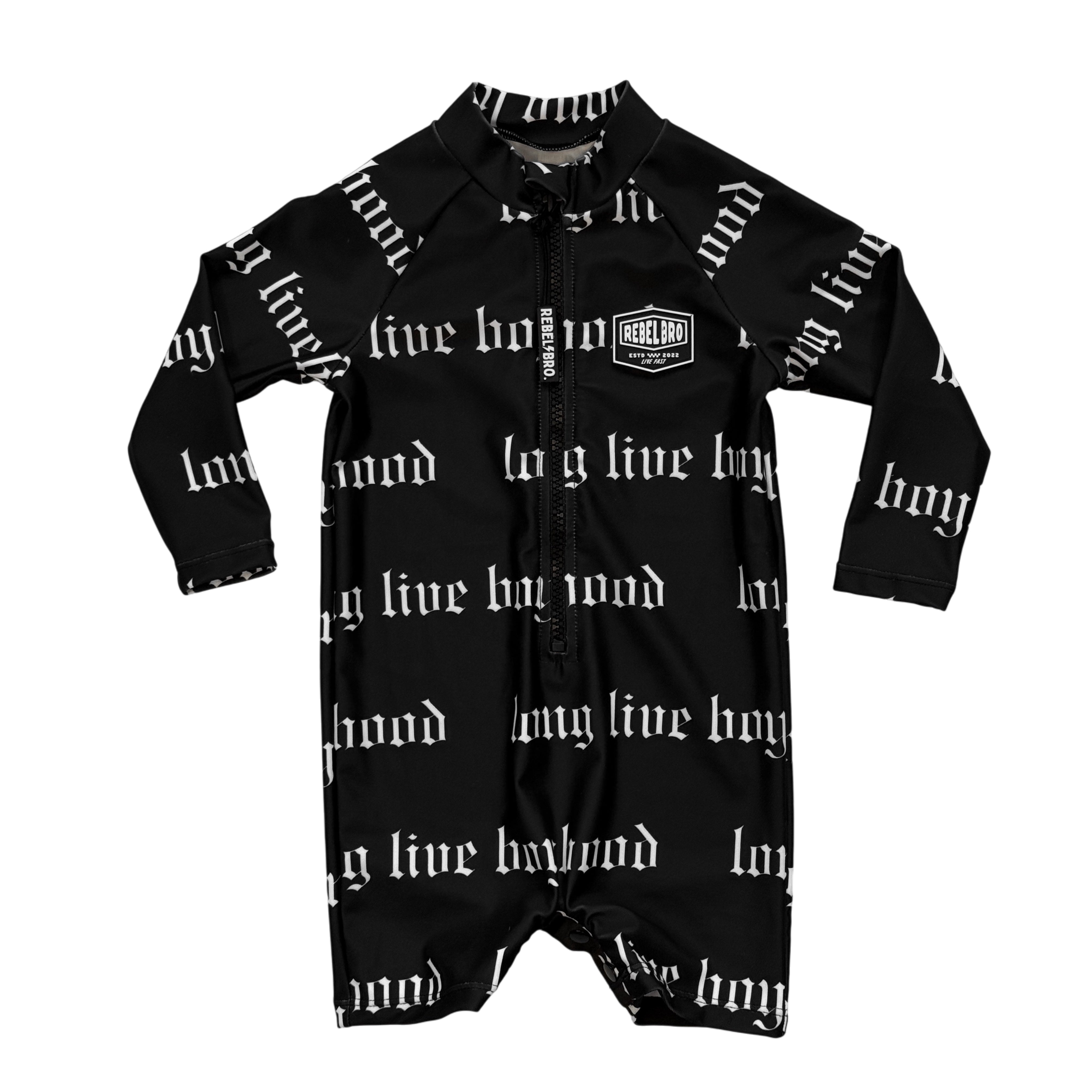 Image of UPF50+ Swim Romper in Long Live Boyhood - Rebel Bro